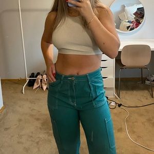 green cargo jean